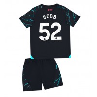 Camisa de Futebol Manchester City Oscar Bobb #52 Equipamento Alternativo Infantil 2023-24 Manga Curta (+ Calças curtas)